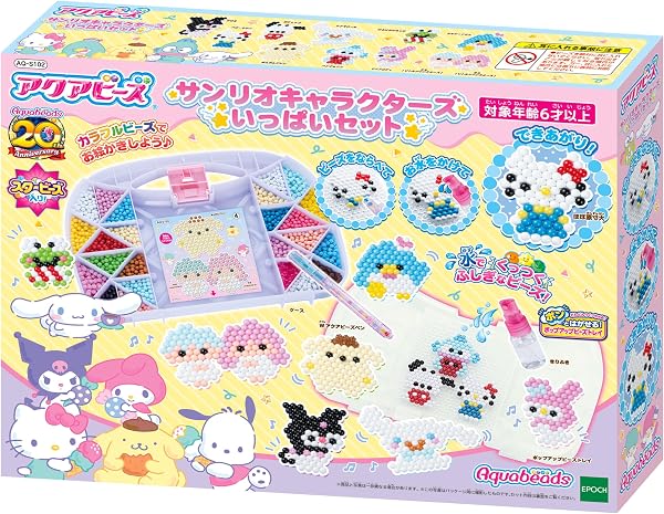 アクアビーズ キャラクター オールインワンセット 【 サンリオキャラクターズ いっぱいセット 】 AQ-S102 STマーク認証 6歳以上 おもちゃ 水 水でくっつく メイキングトイ Aquabeads エポック社 EPOCH - 1
