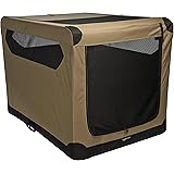 Amazonベーシック 犬用ソフトクレート ペットキャリー 折りたたみ可能 106L x 78W x 78H cm ベージュ