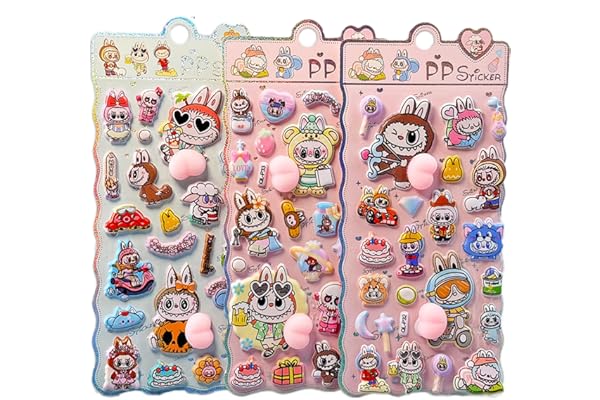 おしりぷにぷにシール 【2026限量型-3枚】立体 シール 手帳 スマホケース用 DIYデコレーション 日記帳用 貼り付け可能 手芸用品 携帯電話飾り用 贈り物 男女兼用 (B)