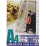オーム電機 100ミクロンラミネーターフィルム100枚 A4 LAM-FA41003