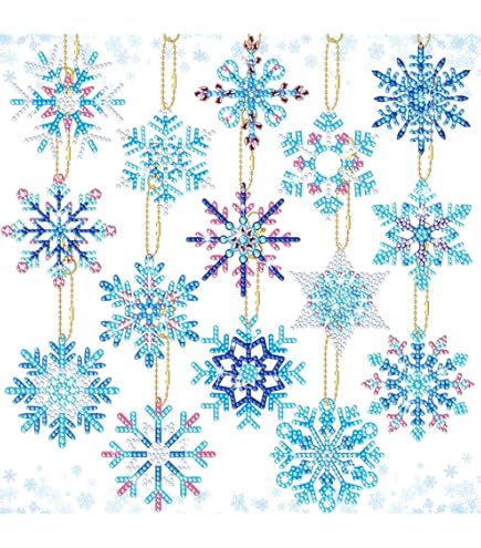 Amazon.co.jp: Perthlin 6個 冬用スノーフレーク ダイヤモンドアート