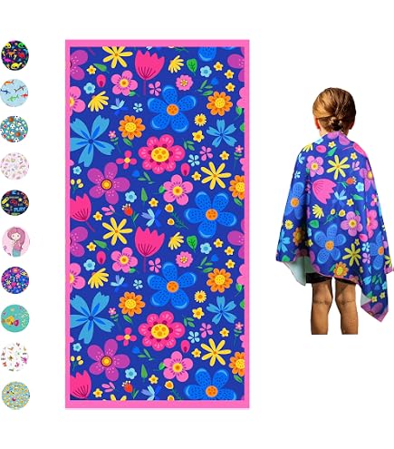 Microfiber Oversized Beach Towel - Tropical Hawaiian Print, 27.5x55", Quick Dry, Sand Free, With Carry Pouch - View #4