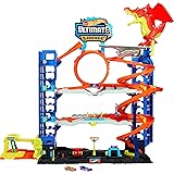 Hot Wheels City Ultimate Garage Playset with 2 Die-Cast Cars, Toy Storage for 50+ 1:64 Scale Cars, 4 Levels of Track Play, De