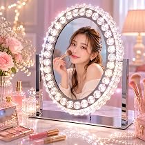Amazon | Ncolor 女優ミラー ハリウッドミラー ライト付き クリスタル
