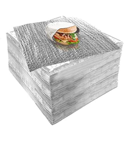150-Pack Foil Hamburger Wrappers - 4 LB Insulated Aluminum Foil Bags, Grease-Resistant & Heat-Retaining - Perfect For Food Trucks, BBQ, Takeout