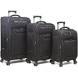 Dejuno Executive 3-Piece Spinner Luggage Set with USB Port, One_Size, Executive 3-Piece Spinner Luggage Set with USB Port