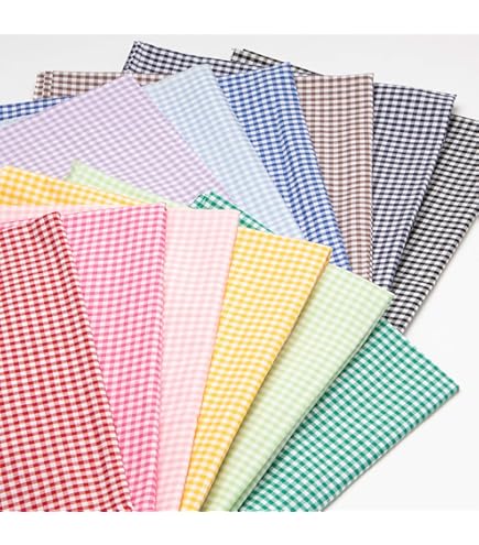 Amazon.co.jp: 日本紐釦貿易 40sギンガムチェック 中 巾110cm×1m切売