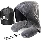 [RATOM]【ヒルナンデスで話題】 ネックピロー 飛行機 旅行 便利グッズ BIGフードで顔を完全に隠す