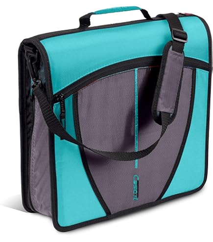 Case-it Dual 2-in-1 Zipper Binder - 600 Sheet Capacity With Shoulder Strap
