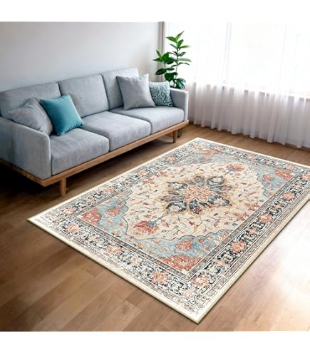Amazon｜洗えるラグ 160*230CM ラグマット 花柄 滑り止め付 マット