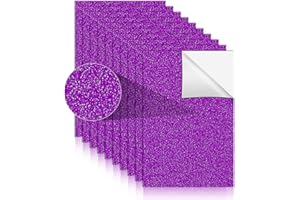 10枚 グリッターシート シールタイプ 粘着式 蛍光シート きらきら ラメで目立つ 応援うちわ うちわ文字 素材 DIY手芸用 グリッター シート A4サイズ ギフトシール（パープル 21cm × 30cm）