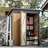 Alebert 物置 屋外 大型倉庫 室外収納庫 幅162*奥行き87*高181 物置 防水/耐侯/鍵付き 収納可能 転倒防止設計 ガーデン/庭/田畑/農場 頑丈 大容量 スチール おしゃれ 床がない