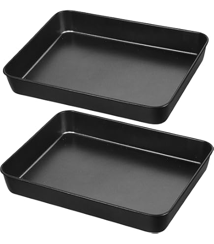CAMOFOXIN 3-Piece Nonstick Baking Pan Set – Rectangle Roasting Pans For Oven, Brownies & Cakes