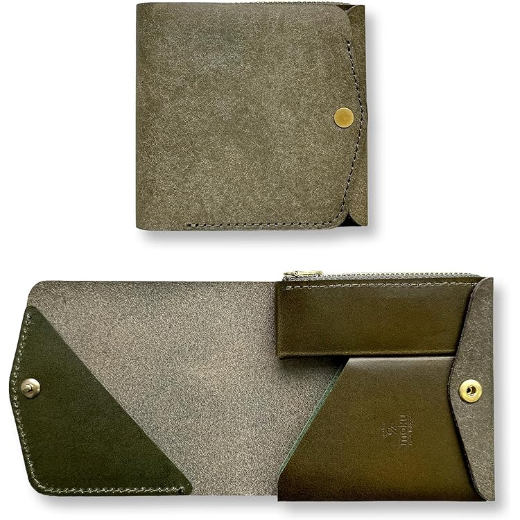 moku saku ver3 ノブレッサカーフ　グリーン　財布 薄い財布 メンズ・レディース/小さく薄い財布SAKU ver.3 Plus