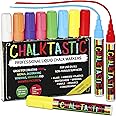 CHALKTASTIC ボードマーカー ブラックボード ペイントマーカー 白 蛍光 ８色セット 水性チョークマーカー 耐水 子供に優しい 無毒 消せる リバーシブルペン先 太字 細字 学校 家庭 オフィス 黒板メニューボード 窓ガラス ホワイトボード