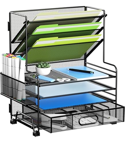 Wall Mounted File Organizer 15-Tier Wall File Organizer - Metal Mesh Hanging Wall Rack For Papers, Folders & Magazine Storage Mesh Wall File Organizer - View #3