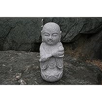 砂岩の蓮華付きお地蔵さん御影石 jizou-nikori22.jpg