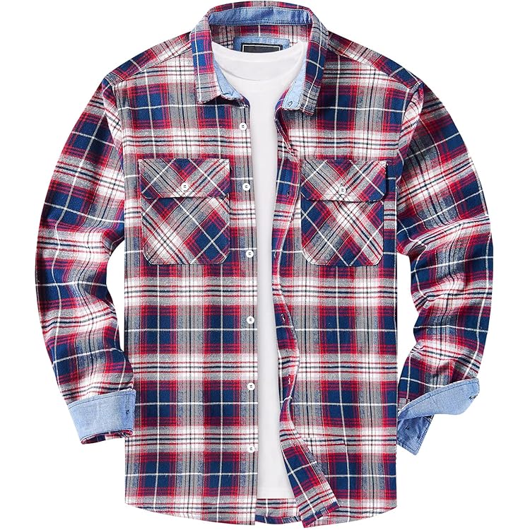 Amazon.co.jp: [KEFITEVD] メンズ 長袖シャツ 大きいサイズ 襟付き 柄