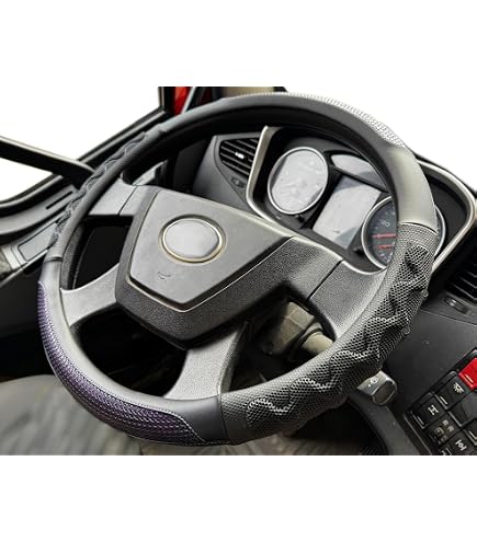 18 Inch Simi Leatherette Steering Wheel Cover For Freightliner Caterpillar Trucks – Black