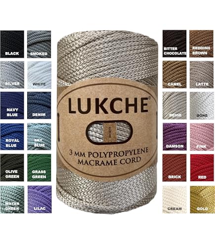 Fil Macramé Polyester 3mm X 100m Doré - Pour Crochet, Sacs, Décoration Murale, Loisirs Créatifs - 3