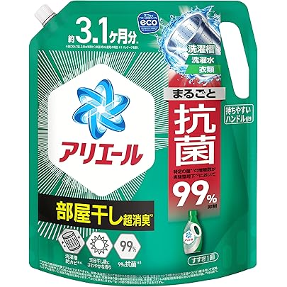 P＆G　アリエール　部屋干しプラス　超抗菌ジェル　超特大サイズ　850g　18袋 Amazon | アリエール 超抗菌ジェル 部屋干しプラス 超特大 詰め替え