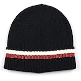 TOMMY HILFIGER(トミーヒルフィガー)ニット帽ブランドストライプthw00067ネイビー帽子冬用メンズレディースゴルフスポーツ