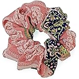 [シンデレラ シンジケート] 【日本製】9色 ふんわり 軽い肌触り 花柄 ペイズリー ストライプ シュシュ MS00456