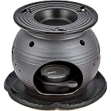 常滑焼5-260盛正 黒泥丸形ウサギ茶香炉 AM-T1053