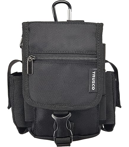 Amazon | トラスコ中山(TRUSCO) 小型腰袋 ブラック 2段 フタ付 TC52-A