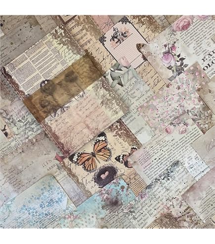 Amazon | 海外 ヴィンテージペーパー 素材紙 昭和 レトロ