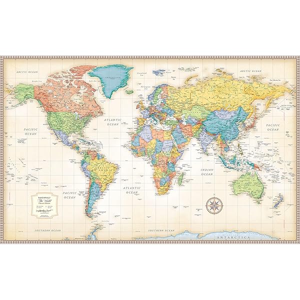 Amazon.co.jp: Rand McNally Signature World Wall Map - Laminated : 本
