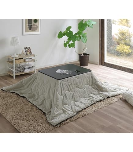 Amazon.co.jp : カジュアルこたつ 正方形 75cm ブラック 天面