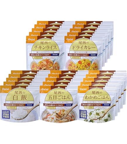 Amazon | 尾西のアルファ米 36食セット 全12種類x各3袋 5年保存食 非常