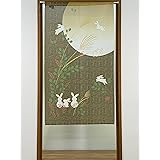 cloth shop 布や のれん ノレン 暖簾 防炎 UV 断熱 保温 北欧 おしゃれ 間仕切り [幅85cm x丈150㎝ MM防炎 うさぎ GO]