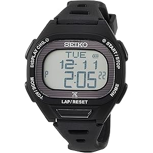 [セイコーウォッチ] 腕時計 プロスペックス Super Runners ソーラー 薄型ランナーズ デジタル ソフトポリウレタンバンド SBEF055 ブラック