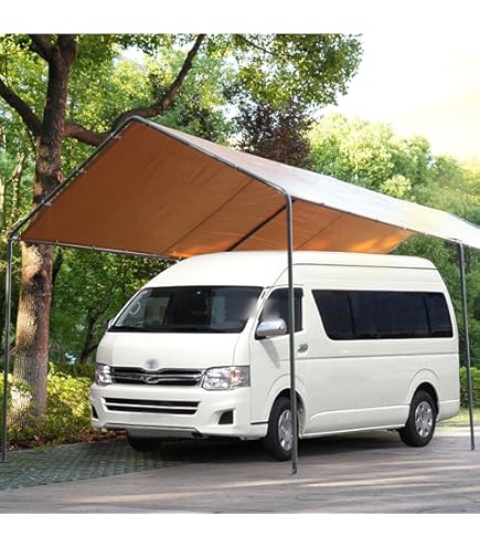 【UV·防水 上開きドア】テント 車庫テント ガレージテント 3×6m ベージュ テント 車庫テント ガレージテント 3×6m UV カーポート 大型 車