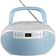 WINTECH CDラジオ KC-132A ホワイト×ブルー イヤホン/外部音声入力端子搭載 ACコード（付属）/電池（別売り）２電源対応