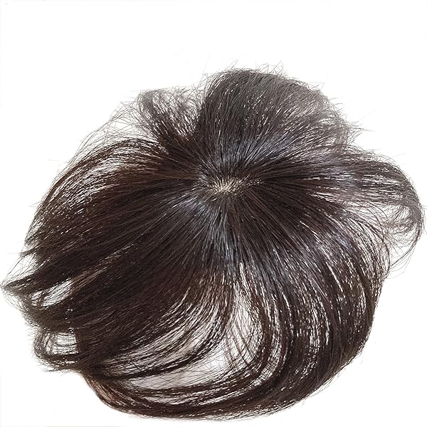 人毛100% ヘアピース【シルクスキン】つむじ用　自然な黒　ポイントウィッグ Amazon.co.jp: 部分かつら 男性 人毛100％ ポイントウィッグ