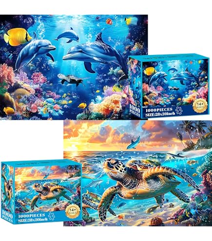Amazon | 大人用1000ピースパズル 大人用 サンゴイルカパズル 1000