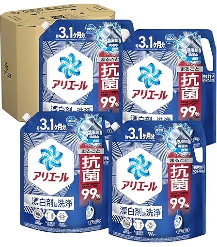 Amazon | 洗濯洗剤 液体 超抗菌プレミアム 漂白剤級の洗浄力 詰替 超