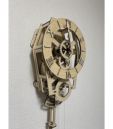 Amazon.co.jp: ABONG Crossingham 木製ギア壁掛け時計キット 振り子