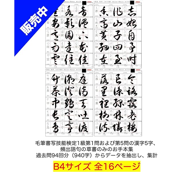 Amazon.co.jp: 毛筆書写検定試験1級 第1問 頻出語句の楷行草お手本集