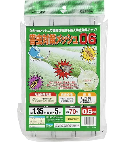 Amazon | シンセイ 防虫ネット 0.6mm目 幅1.35m×長さ20m | 防鳥・防獣