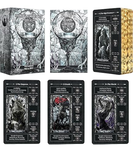 Amazon.co.jp: CRAFTERIANステンドグラスタロットカード、ホイルエッジ