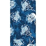 生地 フルHD(1080×1920)スマホ壁紙/待受 風神雷神・青 生地 フルHD(1080×1920)スマホ壁紙/待受 風神雷神・青