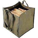 キャンピングムーン(CAMPING MOON) アウトドアバッグ 帆布 ラージ 薪バッグ 薪ケース アウトドアバッグ キャンプバッグ ログキャリー BC-400 カーキ