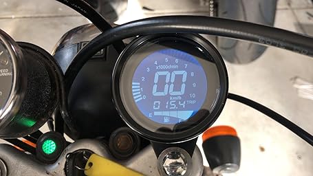 Amazon Co Jp カスタマーレビュー 12v 66mm Led オートバイ スピードメーター 走行距離計 デジタルメーター タコメータスピードゲージ オイルレベルメーター ブラック 汎用