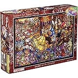 500ピース ジグソーパズル 美女と野獣 ストーリー ステンドグラス ぎゅっとシリーズ 【ステンドアート】 (25x36cm)