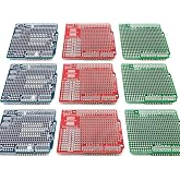 エレクトロクッキー Arduino プロトタイプ シールドボードキット スタッカブル DIY 拡張 プロト プリント基板 PCB Arduino Uno R3用 （3タイプ、9パック)