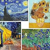 VeGuude Diamond Painting Kits for Adults, 4 Pack Van Gogh Starry Night Diamond Art Kits, 5D Full Drill DIY Crafts for Adults 